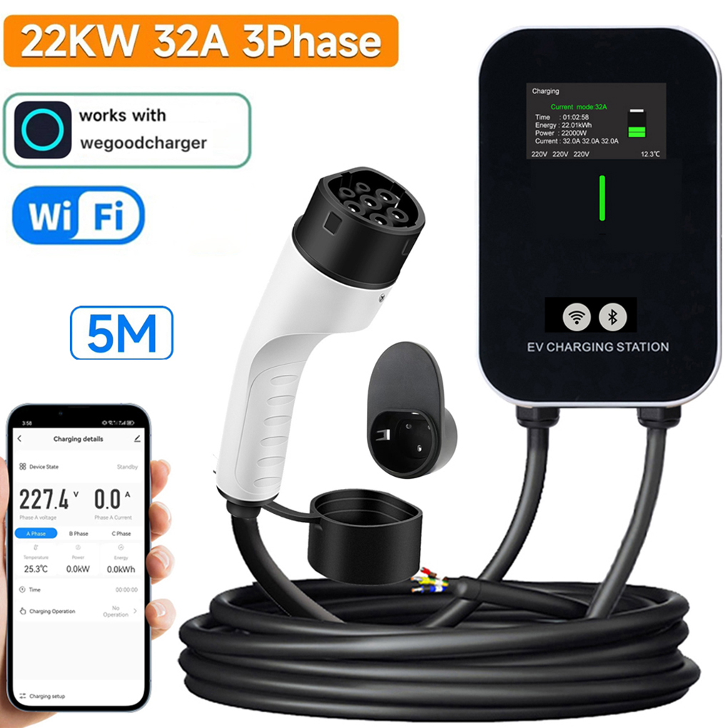 Ev Charger Type 2 22Kw 32A 3 Phase - Ładowarka TYPE-2 Wallbox EV 7KW 11KW